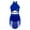 Blue, variant on Girls Shiny Rhinestone Latin Jazz Dance Dress Salsa Cha-Cha Rumba Dance Leotard Costume Blue 12
