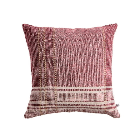 Better Homes & Gardens 20" x 20" Burgundy/Beige Farmhouse Plaid Decorative Pillow