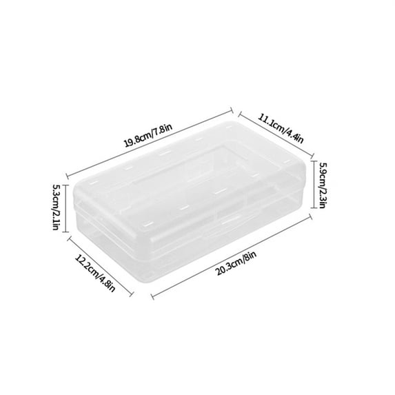 Transparent Candy Color Pencil Case – 8" PP Plastic Stationery Box with Snap-Tight Lid | Lightweight & Durable Pen Organizer for Primary School Students, Art Sketching & Office
