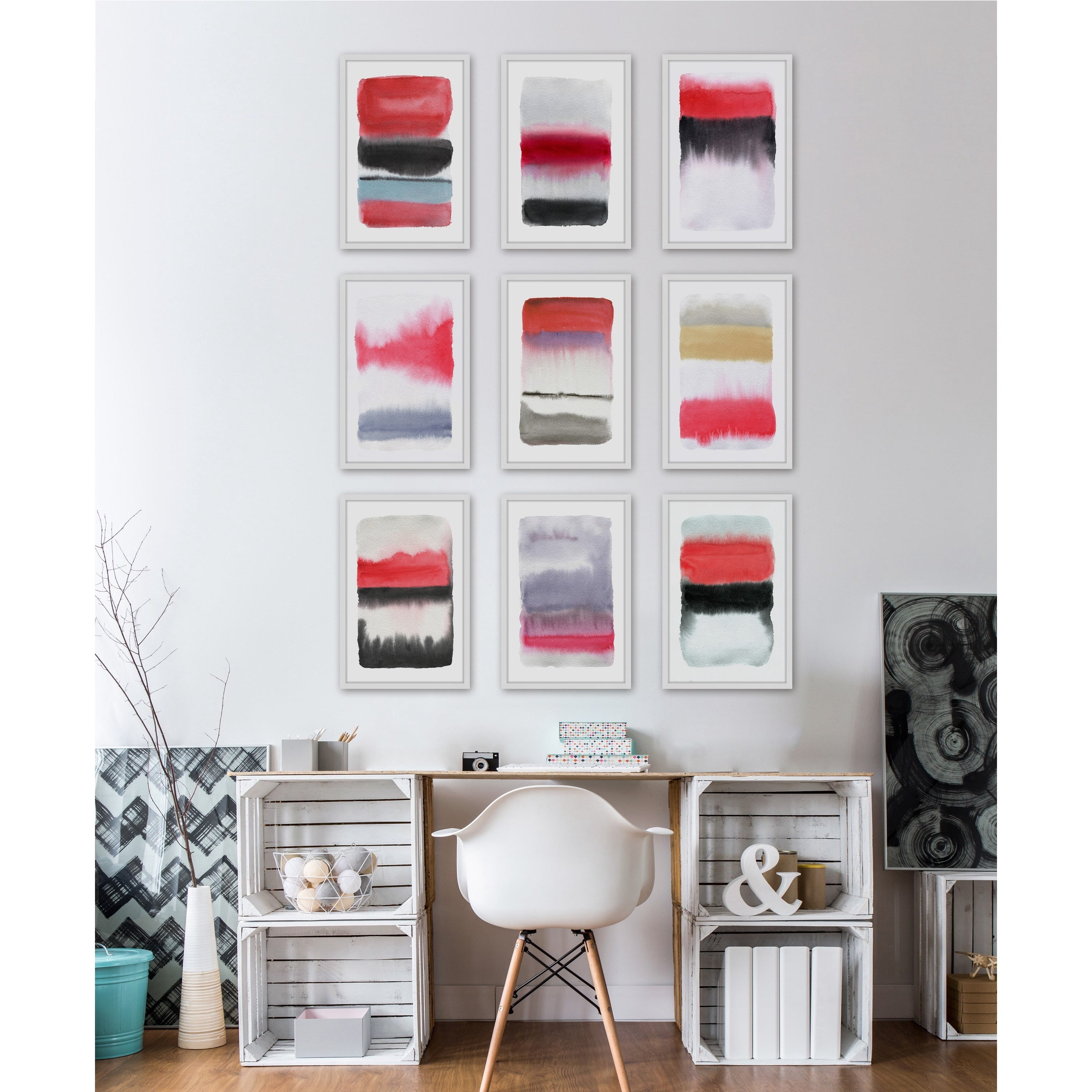 Red and White Polyptych