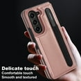 thumbnail image 5 of for Samsung Galaxy Z Fold 6 Case with S Pen Holder and Card Holder, Heavy Duty Shockproof Wallet Magnetic Closure Case, Luxury Business Leather Cover Case for Samsung Galaxy Z Fold 6, Rosegold, 5 of 10