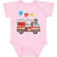 thumbnail image 3 of Inktastic Valentine's Day Fire Truck with Hearts Boys or Girls Baby Bodysuit, 3 of 5
