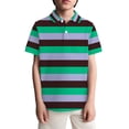thumbnail image 4 of oqasdz Carnival Boys Striped Polo Shirts with Buttons and Collar Pocket Dress Shirt for and Youth Stretch Loose Performance Summer Dailywear, 4 of 4