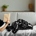 thumbnail image 3 of Eat Dessert First Soft Flannel Fleece Blanket, Life is Uncertain Happy Food Themed Typography on Abstract Cake, Cozy Plush for Indoor and Outdoor Use, 70" x 90", Charcoal Grey White, by Ambesonne, 3 of 5