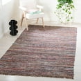 thumbnail image 2 of SAFAVIEH Rag Robynne Striped Cotton Area Rug, Rust/Multi, 6' x 6' Square, 2 of 11