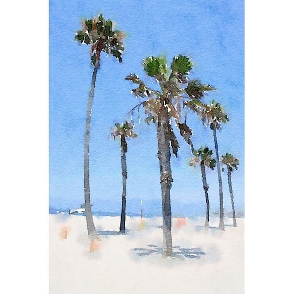 "Palms on the Beach" Painting Print on Wrapped Canvas