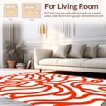thumbnail image 2 of ODIKA 4'x6' Machine Washable Non-Slip Area Rug, Contemporary Wave Mosaic with Fluid Interlocking Shapes High Traffic Rug, Red, 393770, 2 of 7