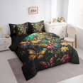 thumbnail image 3 of jejeloiu Colorful 3D Diamond 7pcs Bedding Comforter Set,Multicolor Cute Butterfly Queen Bedding Sets,Watercolor Painting Flowers Queen Sheet Sets For Girls Kids,Luxury Bedroom Decor Reversible, 3 of 8