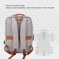 thumbnail image 4 of BIMZUC 20‑35L Waterproof Travel Backpack with USB Port, 16" Laptop Compartment, Sponge Shoulder Straps, Suitcase Strap, Light Grey, 4 of 7