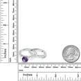 thumbnail image 4 of Gem Stone King 925 Sterling Silver Purple Amethyst and White Topaz Wedding Engagement Ring Band Bridal Set for Women (2.56 Cttw, Gemstone February Birthstone, Round 7MM, Size 5), 4 of 4