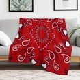 thumbnail image 5 of Red Paisley Bandana-1 Blanket for Bed Throw Blanket for Women, Men And Kids Super Soft Plush Blanket Throw, Print Blanket, Blanket for Kids, 5 of 7