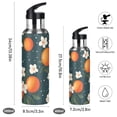 thumbnail image 2 of Yayeee 20oz Insulated Water Bottle Double Wall Stainless Steel with Flip Straw Lid, Blue Floral Oranges, 2 of 7