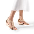 thumbnail image 6 of DREAM PAIRS Womens Open Toe Espadrilles Dressy Platform Sandals Slip on Elastic Ankle Strap Wedges Sandals, 6 of 7