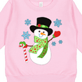 thumbnail image 3 of Inktastic Christmas Snowman in Top Hat with Candy Cane Toddler Sweatshirt, 3 of 4