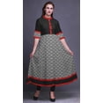 thumbnail image 2 of Bimba Black Aztec Ikat Indian Kurtis For Women Printed A Line Anarkali Kurti Casual Ethnic Dress-X-Large, 2 of 5