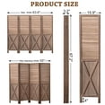 thumbnail image 2 of 67”H Wood Room Divider Screen with 4 Panels,Dual-hingers Folding Privacy Screens,Room Divider for Room Separation,Brown, 2 of 6