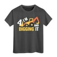 thumbnail image 1 of Hiiyo T-Shirt Graphique pour Grands Garçons Imprimé Excavatrice Manches Courtes, Tailles 3-13, 1 of 3