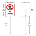 thumbnail image 2 of Eveokoki No Littering Sign 4.6 x 6 Inch Outdoor Aluminum Yard Signs with Metal Stakes for Private Property Grass Lawn No Trash Dumping, 2 of 7