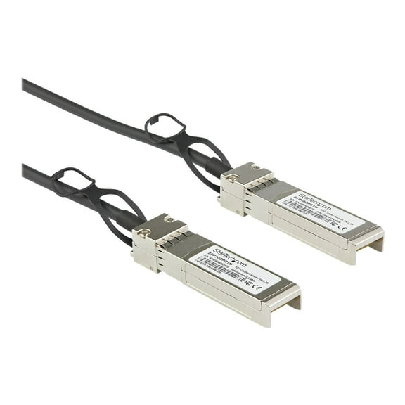 StarTech.com Dell EMC DAC-SFP-10G-3M Compatible 3m 10G SFP  to SFP  Direct Attach Cable Twinax, 10GbE SFP  Copper DAC 10 Gbps Low Power Passive Mini GBIC/Transceiver Module DAC, SFP Plus - Lifetime Warranty (DACSFP10G3M) - 10GBase direct attach cable - SFP  (P) latched to SFP  (P) latched - 3 m - twinaxial - passive