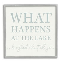 Stupell Industries Funny Lake House Phrase Nature Painting Gray Framed Art Print Wall Art, 12 x 12