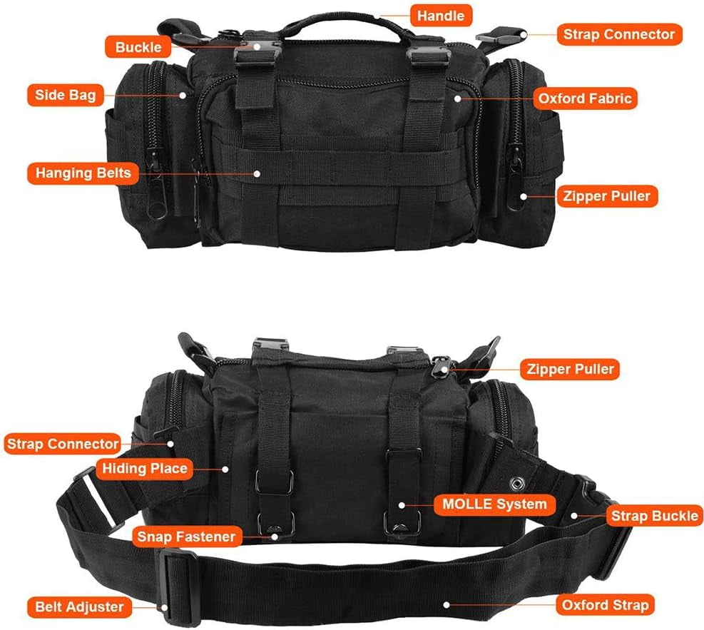 Small Molle Duffle Bag Men Gym Bag Waist Bag Fanny Pack Workout Pouch Travel Carry On Bag
