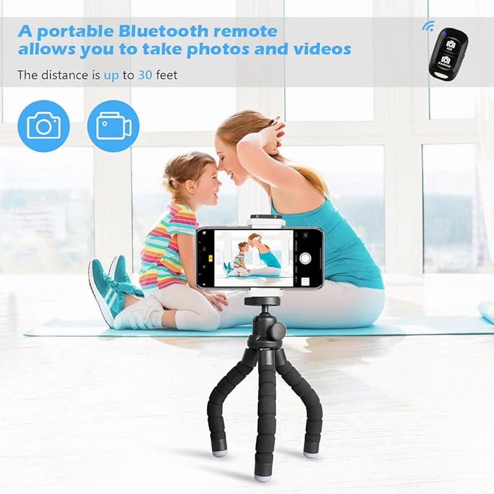 Phone Tripod, Portable and Flexible Tripods with Wireless Remote and Clip, Cell Phone Tripode Stand for Video Recording