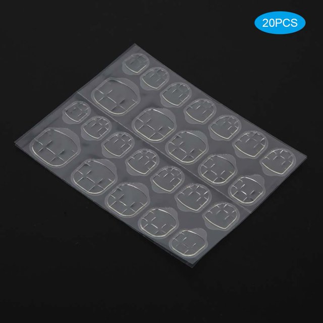 Adhesivo adhesivo para decoración de uñas, 20 unidades de cinta adhesiva de doble cara para decoración de uñas postizas, herramientas para decoración de uñas DIY, funcionamiento suave