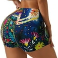 thumbnail image 2 of Fotbe Colorful Floral Forest Fairy Seamless Shorts, Womens Workout Shorts High Waist Stretch Booty Short for Gym/Yoga/Running/Biking-Large, 2 of 9
