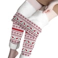 thumbnail image 4 of Luowei Warm Thick Soft Pants, Red Christmas Women Printed Leggings, Women's Autumn Winter Velvet Warm Christmas Retro Printed Home Leggings, S, 4 of 6