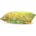 thumbnail image 4 of Marigold Flowers Velvet Oblong Lumbar Plush Throw Pillow Cover/Shams Cushion Case - 20x26in - Decorative Invisible Zipper Design for Couch Sofa Pillowcase Only, 4 of 5