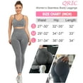 thumbnail image 6 of QRIC Womens Seamless Butt Lift Leggings High Waisted Yoga Pants Ribbed Workout Slimming Tights, 6 of 7