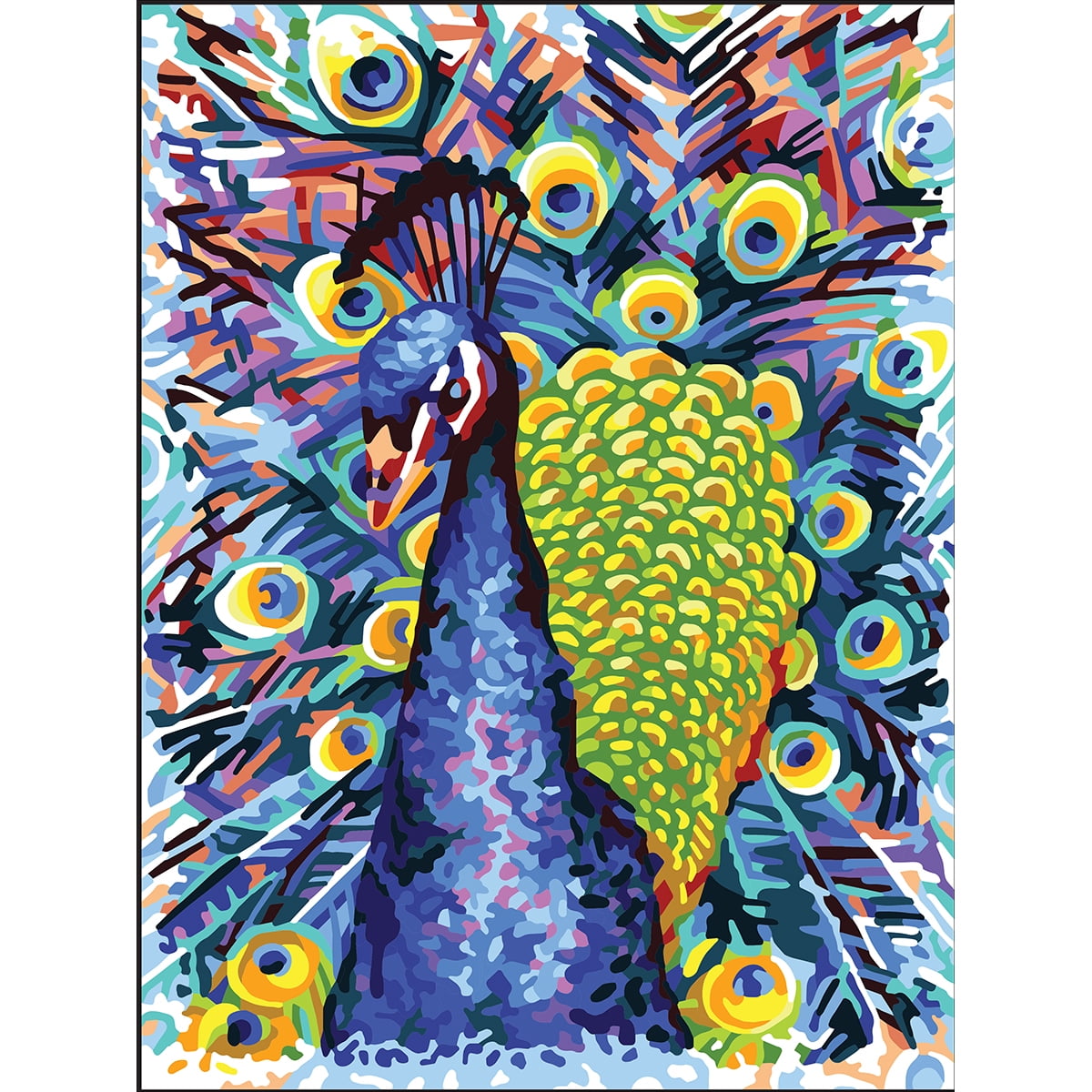 Collection D'Art Needlepoint Printed Tapestry Canvas 40X50cm-Peacock