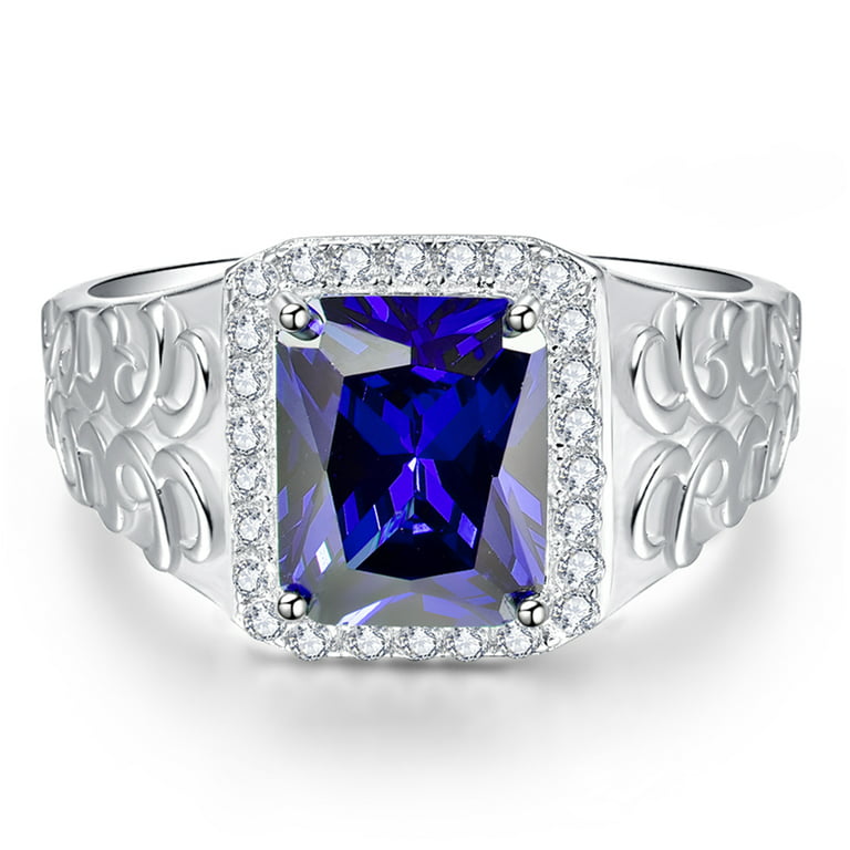 Huitan Fashion Women Rings 925 Silver Jewelry Wedding Ring White Sapphire  Size 6-10