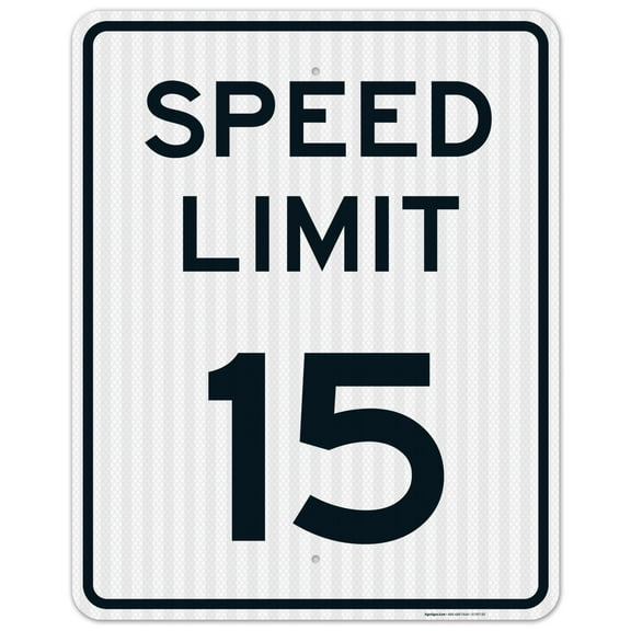 Speed Limit 15 MPH Sign,