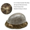 thumbnail image 7 of Lyricalhair Toupee for Men Durable Full PU Mens Toupee Human Hair Replacement System Black Brown Blonde Gray Hairpiece 17R#BROWN/BLONDE MIX WARM TONE, 7 of 7