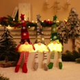 thumbnail image 3 of Adornos de Gnomo de muñeca sin rostro de Navidad, luz LED, artesanías de punto de felpa, decoración colgante, decoraciones navideñas para el hogar, regalo para niños, 3 of 5
