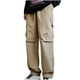 thumbnail image 1 of Pantalones largos para hombre, moda informal, color liso, con bolsillos, rectos, elásticos, de tubo, blusa y pantalón de poliéster., 1 of 5
