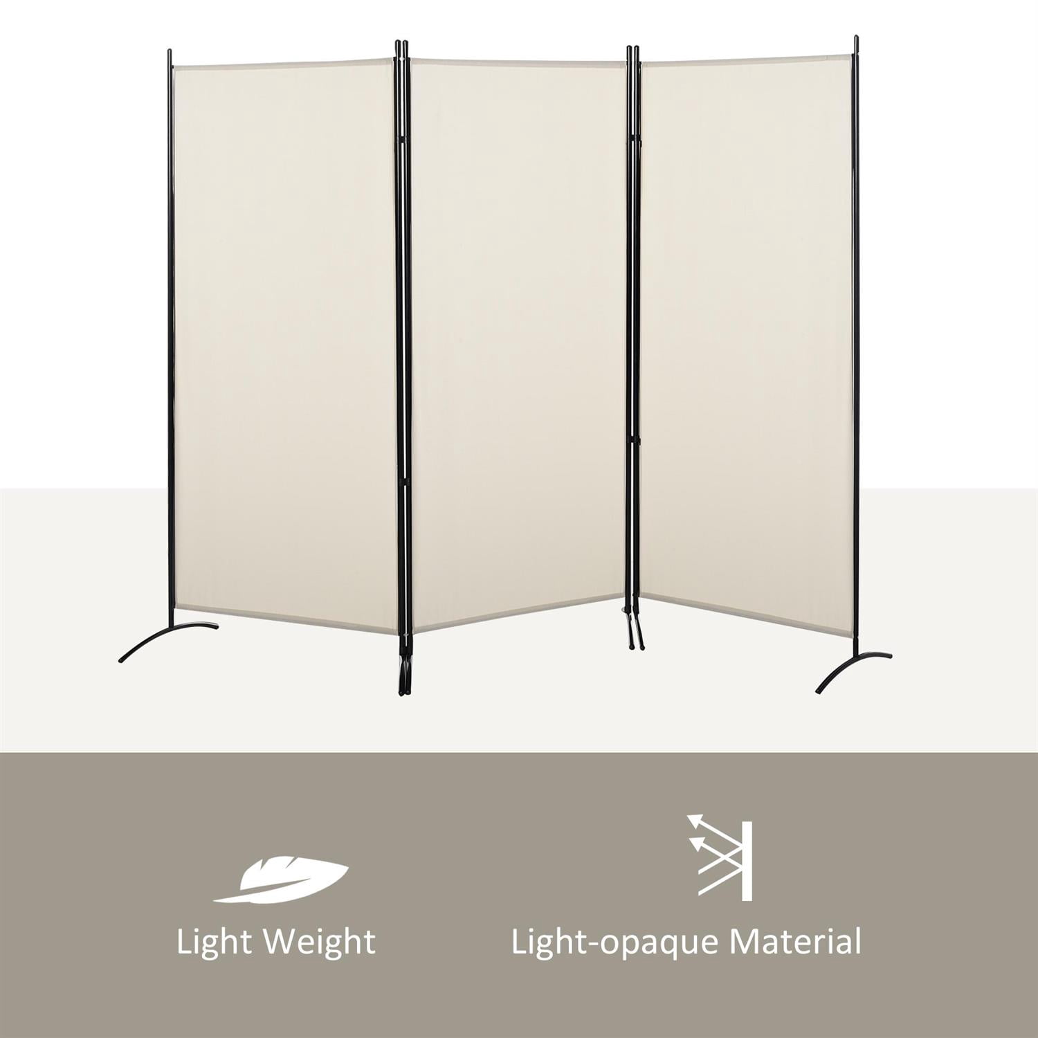 Demi Bonn 3 Panel Room Divider, 6' Indoor Privacy Screen for Home, Beige