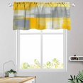 thumbnail image 4 of Kitchen Curtains Farmhouse Curtains Abstract Art Grey and Yellow Window Valance Curtains Semi Sheer Valance for Windows Short Window Treatment Decor Curtains Kitchen Valance 52X18 Inches, 4 of 6