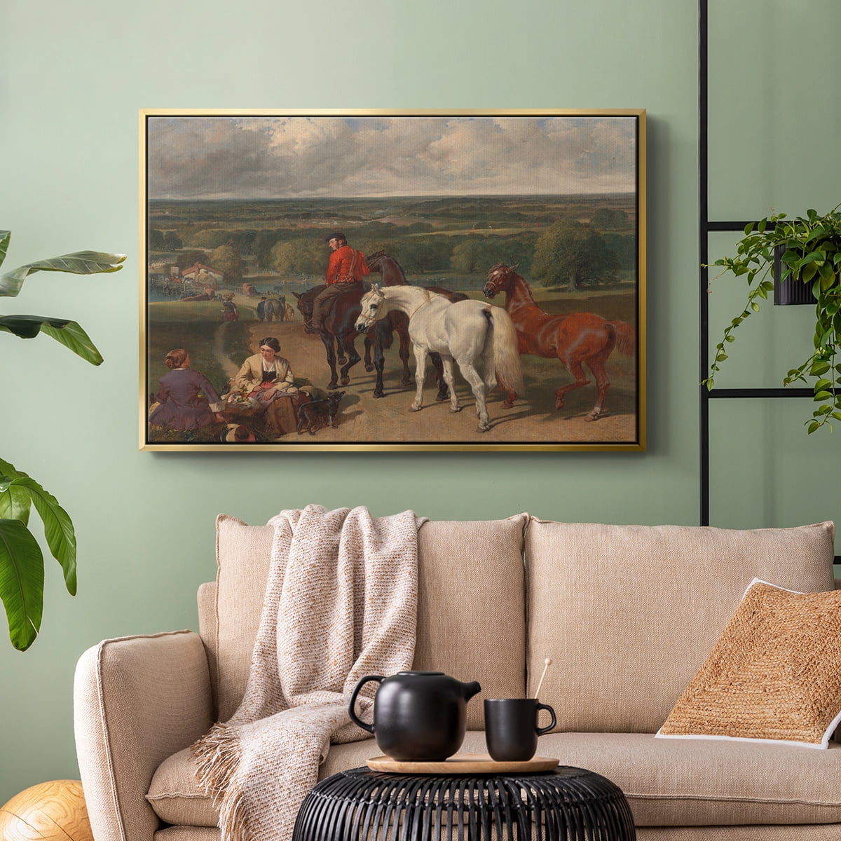 Vintage Animal Print-XLVII By Wexford Home Framed in Gold Wood Gallery Wrapped Canvas 17 in. x 25 in.