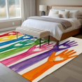 thumbnail image 4 of Cartoon Colorful Hands Large Area Rugs 5x8 ft Cute Watercolor Hands with Love Heart Linen Washable Rug Non Slip Indoor Carpet Absorbent Floor Mat for Living Room Bedroom Dining Room, 4 of 9