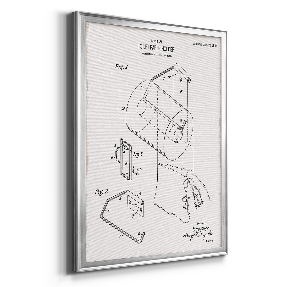 Toilet Paper Patent II Premium Classic Framed Print - Ready to Hang