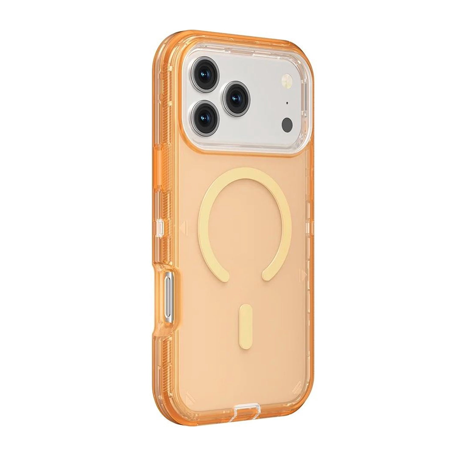 Wireless Charging Transparent Shockproof Case for iPhone 17 Pro Max - Orange