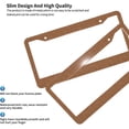 thumbnail image 4 of Faux Leather Natural Brown License Plate Frames - License Plate Covers, 2 Packs Universal Aluminum Tag Frame for Front and Rear Car Tags, With Accessories, 4 of 7