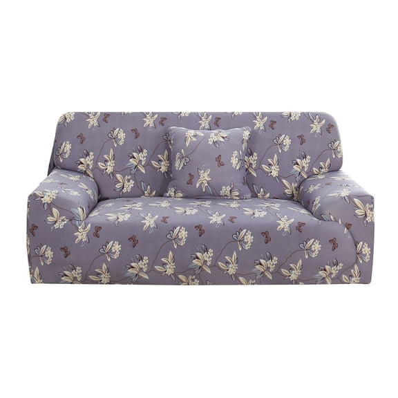 Unique Bargains 1-Piece Transitional Butterfly Flower loveseat cover, Purple