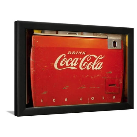 Vintage Drink Coca Cola Ice Cold Coke Vending Machine Photo Poster Framed Print Wall