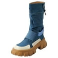 thumbnail image 2 of Bnwani Women Boots Footwear Fall Winter Zipper Thick Ankle Outdoor 0 Boot Blue Size 4.5, 2 of 9