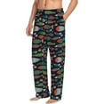 thumbnail image 2 of Yiaed Hand Drawn Colorful Fishes Print Men's Lounge Pants, Loose PJ Bottoms, Long Pajama Pants for Men-X-Large, 2 of 5