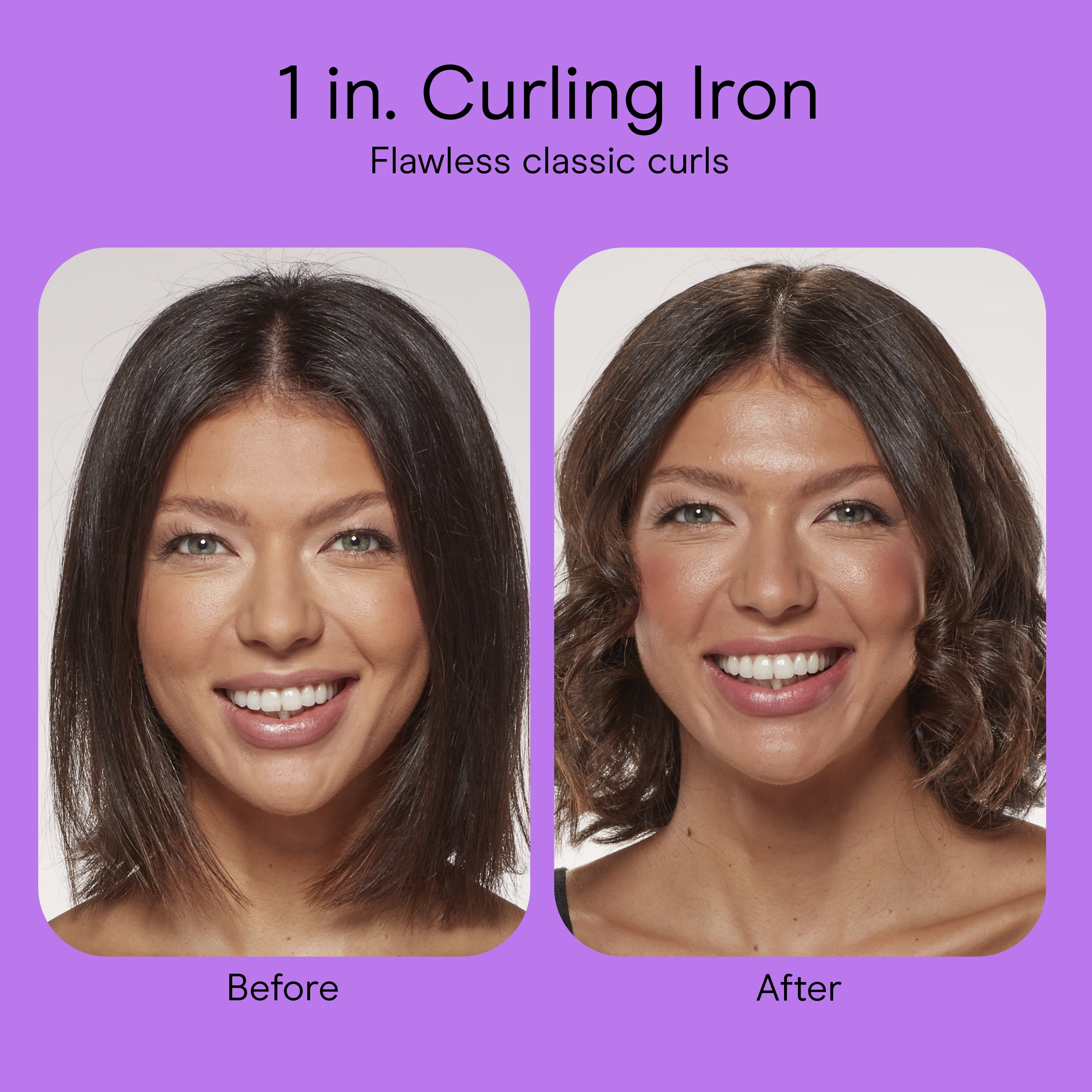 Conair Double Ceramic Curling Iron, 1” Barrel, Classic Curls, 5 LED Heat Settings, 1 Count