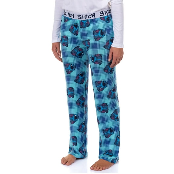 Disney Stitch Pajamas Women's Stitch Plaid Hacci Knit Lounge Sleep Pants